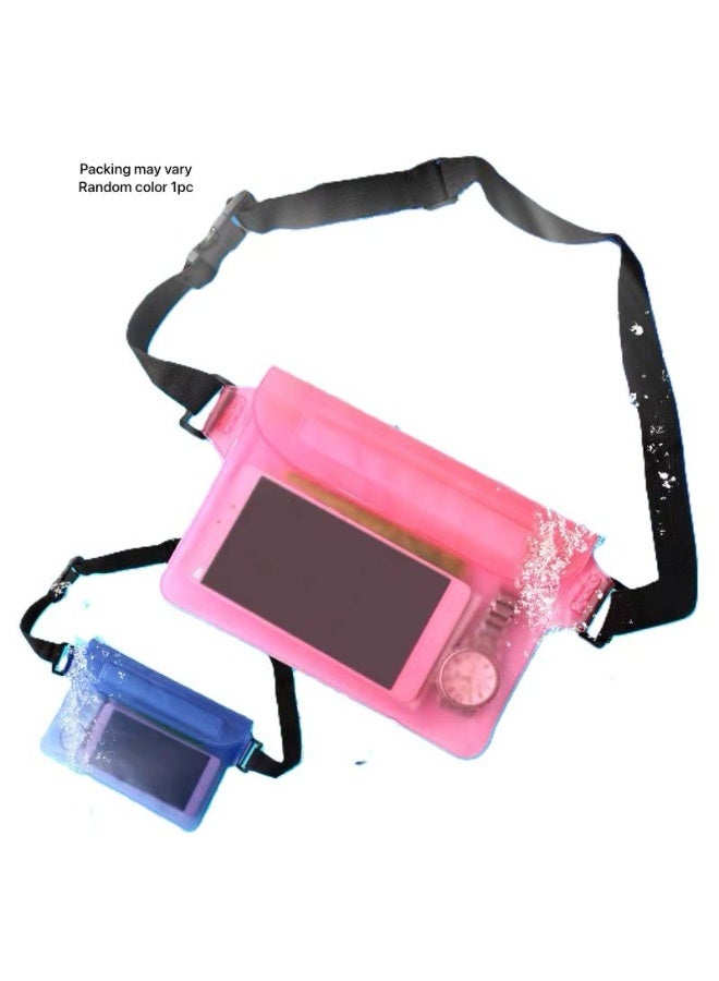 Swim bag - Adjustable waterproof waist bag for mobile phones and essentials, suitable for touchscreens, ideal for beach activities, snorkeling, boating and other water adventures. Random color. One piece. - Image 2