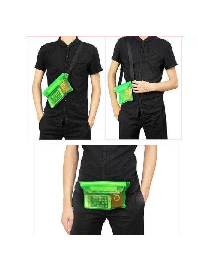 Swim bag - Adjustable waterproof waist bag for mobile phones and essentials, suitable for touchscreens, ideal for beach activities, snorkeling, boating and other water adventures. Random color. One piece. - Image 3