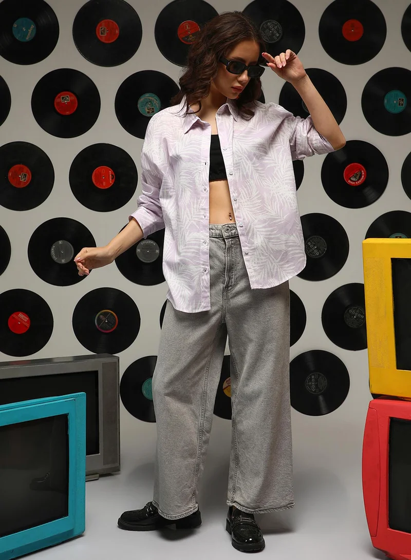 كامبوس سوترا Women's Lilac Soft Fern Oversized Shirt