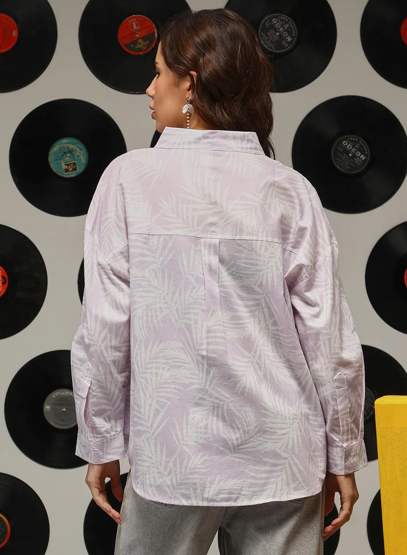 كامبوس سوترا Women's Lilac Soft Fern Oversized Shirt
