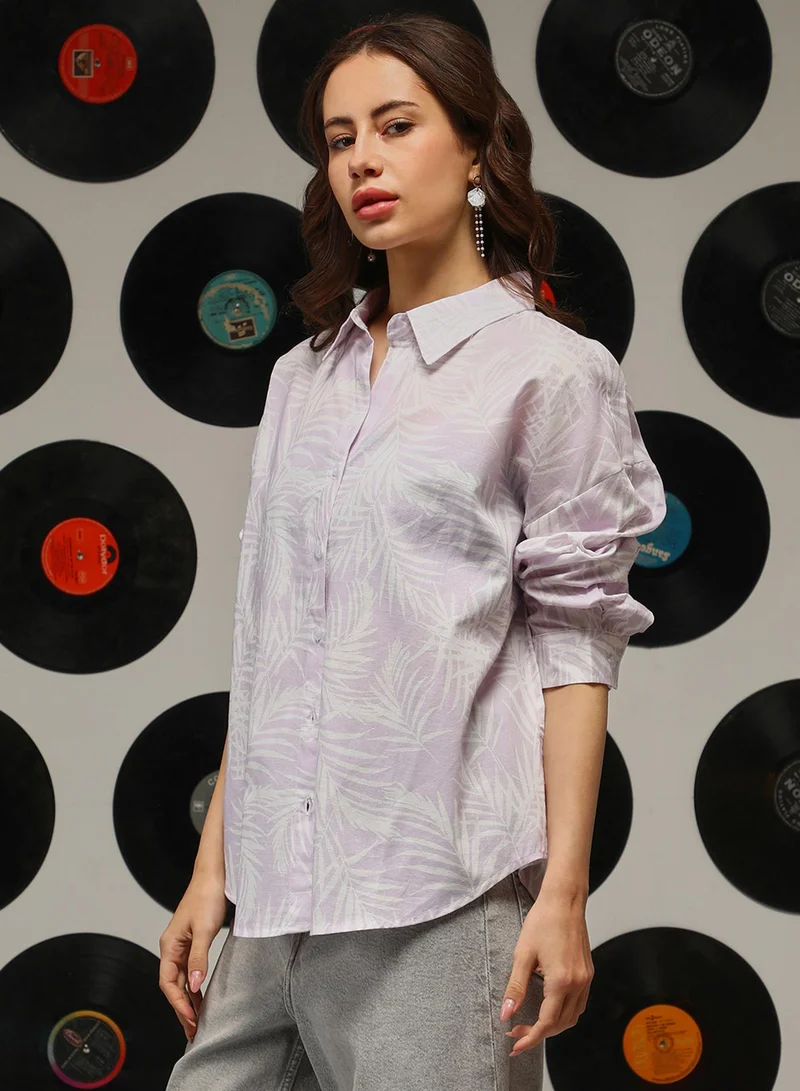 كامبوس سوترا Women's Lilac Soft Fern Oversized Shirt