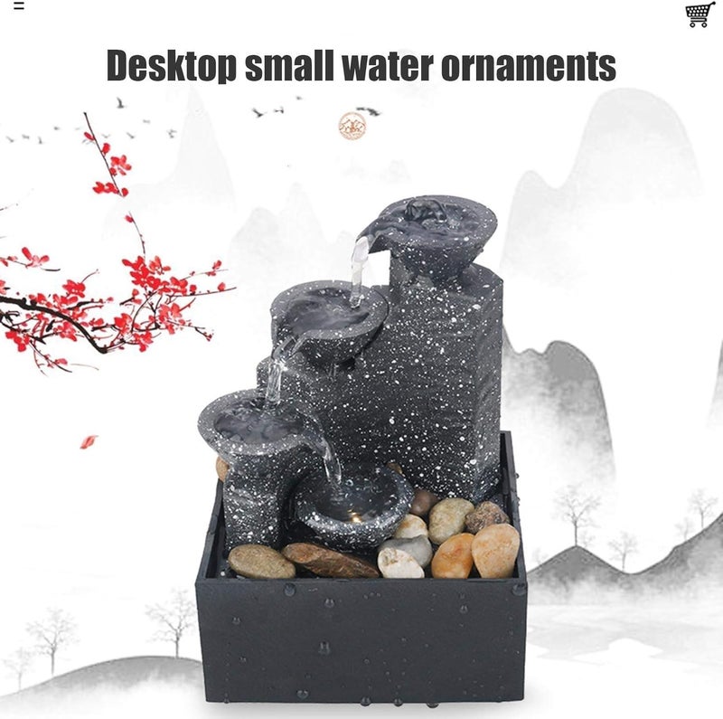 woobles Indoor Water Features, Desktop USB Water Fountain, Indoor Waterfall Ornament Crafts for Indoor Home Office Table Decoration - Image 2