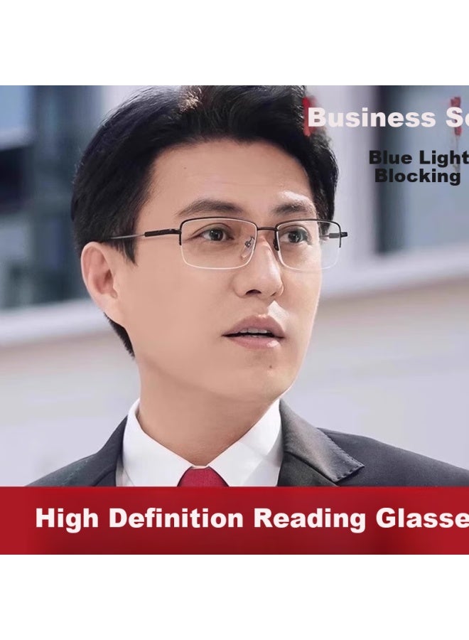 Fenchi Men's Presbyopic Gl For Middle-aged And Elderly High Definition Anti-blue Light Anti-fatigue Reading Gl Black -100 Degrees - Image 1
