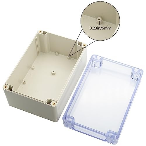 LeMotech ABS Plastic Junction Box Dustproof Waterproof IP65 Electrical Enclosure Box Universal Project Enclosure Grey with PC Transparent Clear Cover 6.3 x 4.3 x 3.5 inch(160 x110 x 90 mm) - Image 4