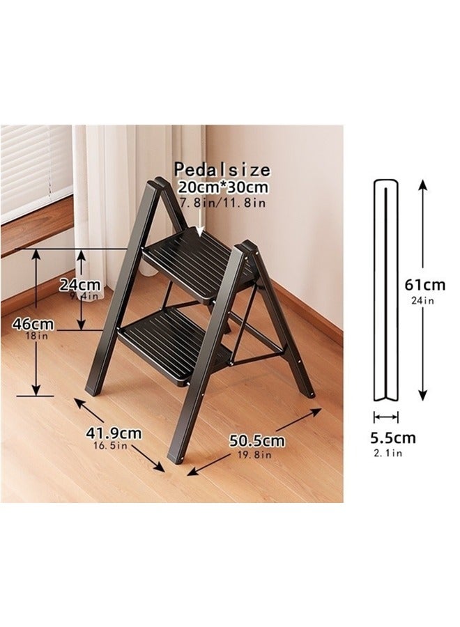 Beauenty 2 Step Ladder Folding Step Stool - Secure, Lightweight, Foldable & Versatile Ladder for Home - Image 2
