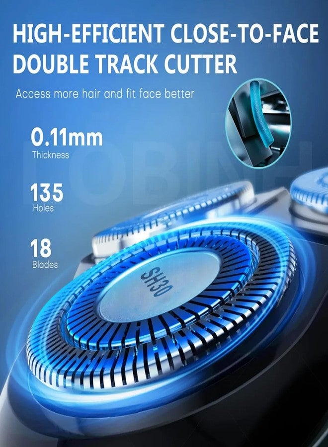 مجموعة من 6 رؤوس بديلة SH30 متوافقة مع سلسلة Philips Norelco 3000/2000/1000، شفرات مزدوجة بديلة SH30 مطورة جديدة لرؤوس Norelco 1000 البديلة. - Image 2