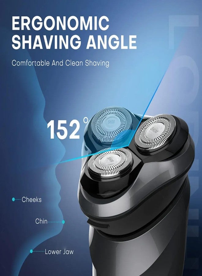 مجموعة من 6 رؤوس بديلة SH30 متوافقة مع سلسلة Philips Norelco 3000/2000/1000، شفرات مزدوجة بديلة SH30 مطورة جديدة لرؤوس Norelco 1000 البديلة. - Image 4