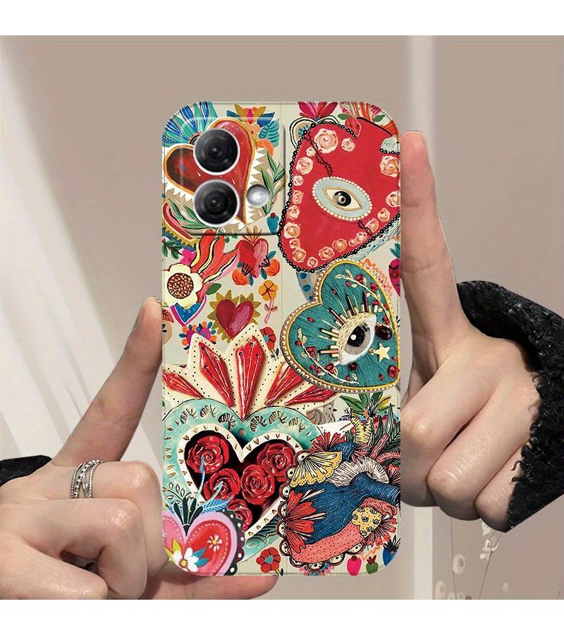 Moto G15 Phone Case Mixed Color 1 Mysterious Pattern Heart Shaped Eye Protective Cover - Image 1