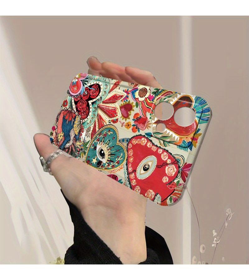 Moto G15 Phone Case Mixed Color 1 Mysterious Pattern Heart Shaped Eye Protective Cover - Image 4