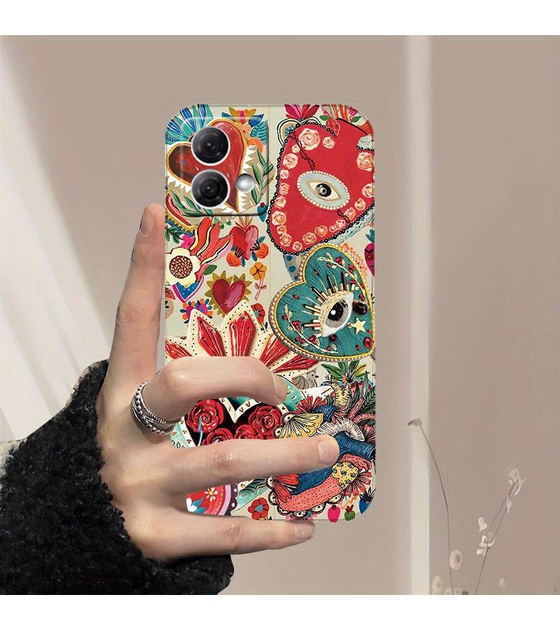 Moto G15 Phone Case Mixed Color 1 Mysterious Pattern Heart Shaped Eye Protective Cover - Image 2