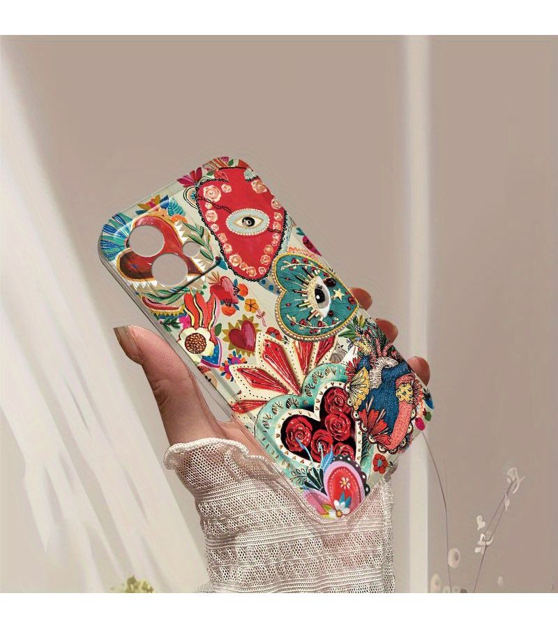 Moto G15 Phone Case Mixed Color 1 Mysterious Pattern Heart Shaped Eye Protective Cover - Image 3