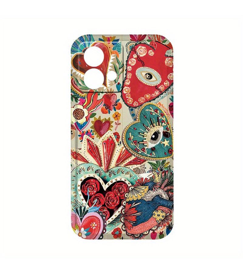 Moto G15 Phone Case Mixed Color 1 Mysterious Pattern Heart Shaped Eye Protective Cover - Image 5
