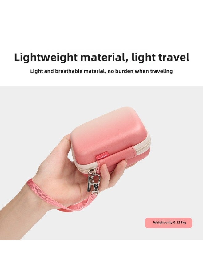 Cwatcun Hong Kong Ccd Storage Bag Mini Portable Small Micro Single Digital Camera Bag Pu Waterproof Hard Case Box-Color:H45 Gradient Powder (ccd + Compact And Convenient + Sturdy Hard Shell + Shockproof And Pressure-resistant)  - Image 5