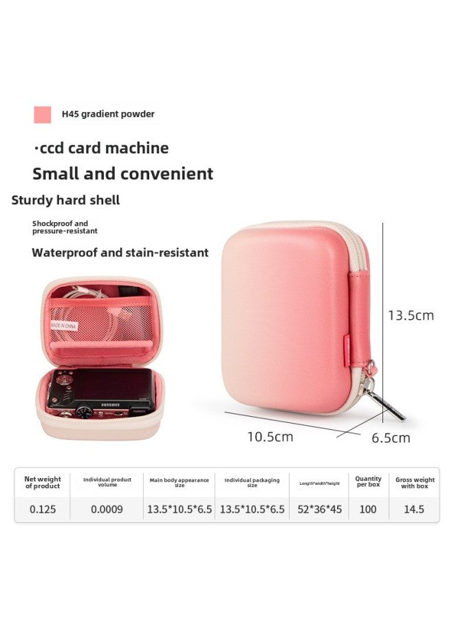 Cwatcun Hong Kong Ccd Storage Bag Mini Portable Small Micro Single Digital Camera Bag Pu Waterproof Hard Case Box-Color:H45 Gradient Powder (ccd + Compact And Convenient + Sturdy Hard Shell + Shockproof And Pressure-resistant)  - Image 1