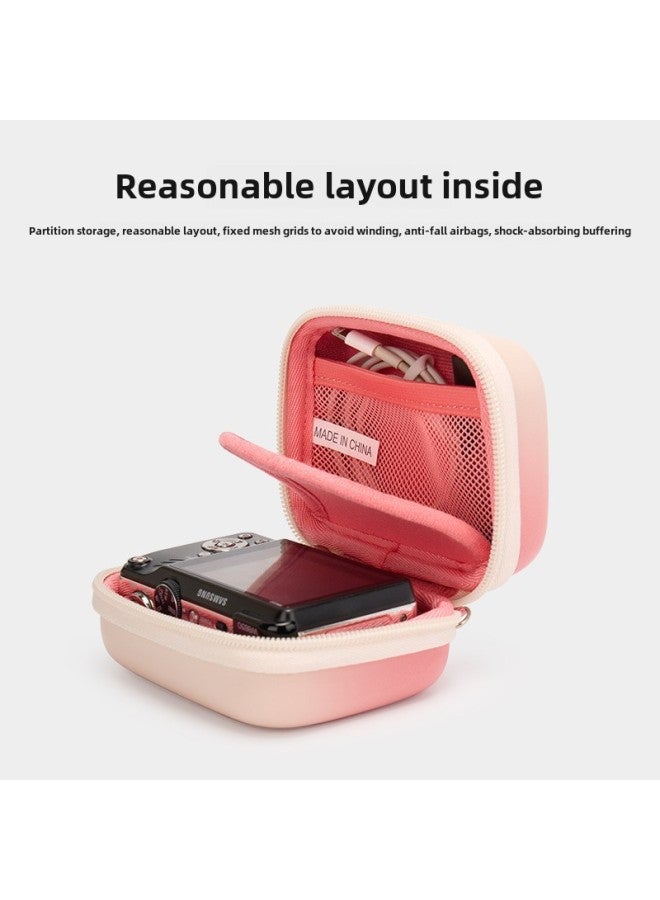 Cwatcun Hong Kong Ccd Storage Bag Mini Portable Small Micro Single Digital Camera Bag Pu Waterproof Hard Case Box-Color:H45 Gradient Powder (ccd + Compact And Convenient + Sturdy Hard Shell + Shockproof And Pressure-resistant)  - Image 3