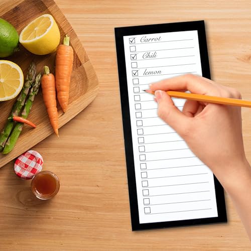 FLIPPED 4 Pack Magnetic Notepads for Refrigerator,Grocery List Large Magnet Pad for Fridge,Full Magnet Back Design Magnetic Memo Pads for Grocery List, Shopping List, To-Do List (Black, 4 Pack×50 Sheets) - Image 2