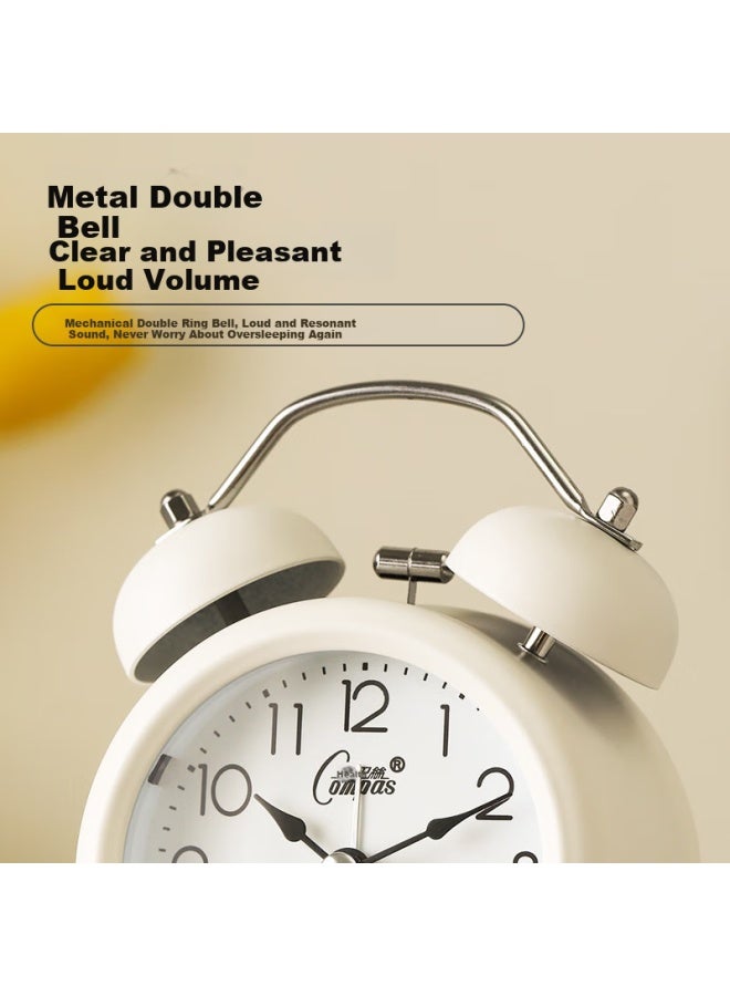 Compas Children's Day Gift Mini Luminous Alarm Clock Bedroom Bedside Clock Family Student Children Loud Alarm Volume Wake-up Device Back-to Essential 2314b White New Year Gift