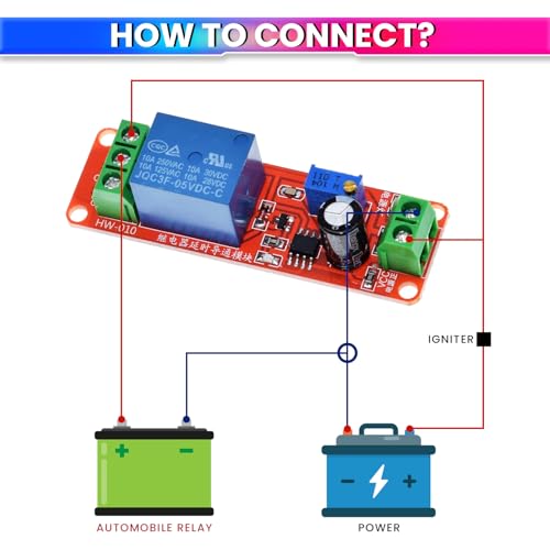 amiciSmart NE555 Timer Switch Module 5V DC Adjustable Delay Relay Board (0 to 10 Seconds) with Potentiometer, Power & Status LEDs - High-Power Time Delay Relay for DIY Automation - Image 4