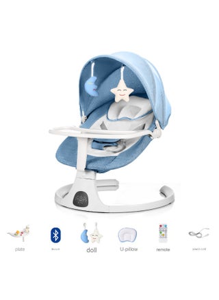 S0008MAX الطراز الرائد الأزرق السماوي 【وسادة على شكل U + سقف + ناموسية + دمية + طبق طعام + يمكن توصيله ب USB + جهاز تحكم عن بعد + بلوتوث + قابلة للغسل】