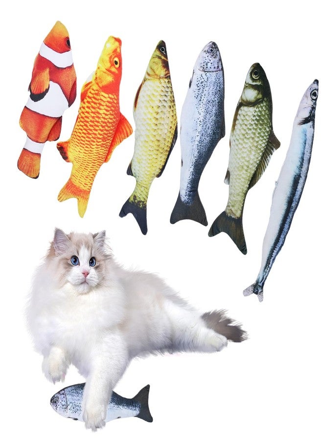 CIYOJA Cat Toys Cat Toy Interactive Fish for Indoor Cats & Kittens, 6 Pack Plush Fishs for Chewing, Soft Fish Play for Cats, No Catnip, Non-Irritating Pet Gift - Image 1