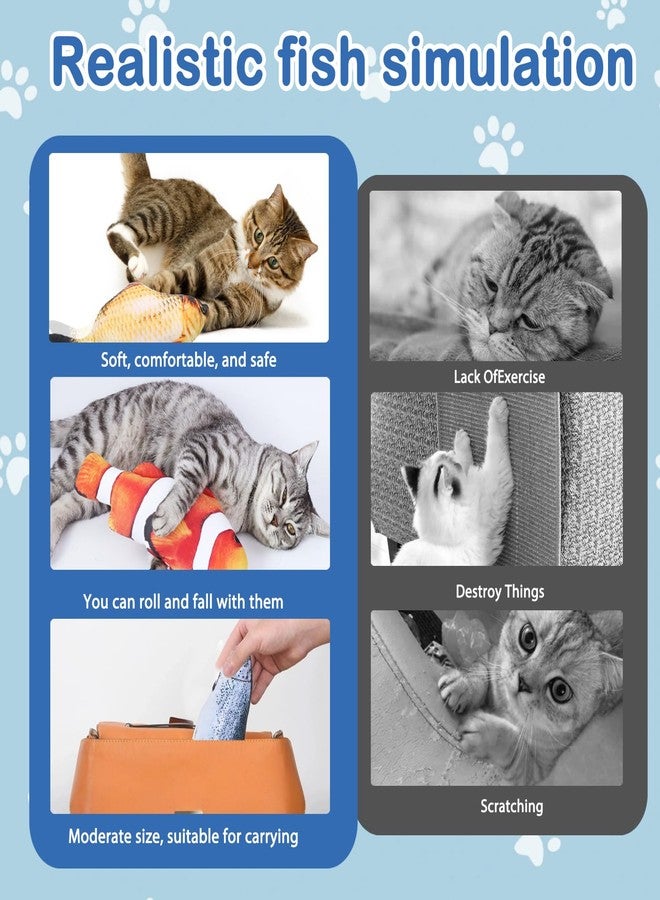 CIYOJA Cat Toys Cat Toy Interactive Fish for Indoor Cats & Kittens, 6 Pack Plush Fishs for Chewing, Soft Fish Play for Cats, No Catnip, Non-Irritating Pet Gift - Image 3