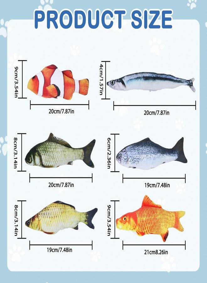 CIYOJA Cat Toys Cat Toy Interactive Fish for Indoor Cats & Kittens, 6 Pack Plush Fishs for Chewing, Soft Fish Play for Cats, No Catnip, Non-Irritating Pet Gift - Image 4