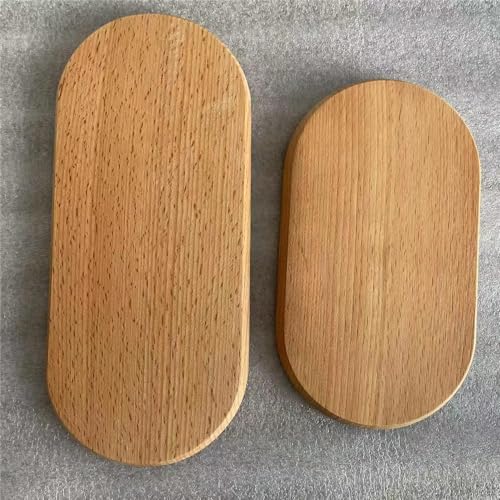 BWRMHME Mini Serving Tray for Jewellery Key Coin Set of 2, Oval Wood Natural Dessert Cup Tray, Small Wooden Cheese Plate, Tableware Decorative Tray - Image 4