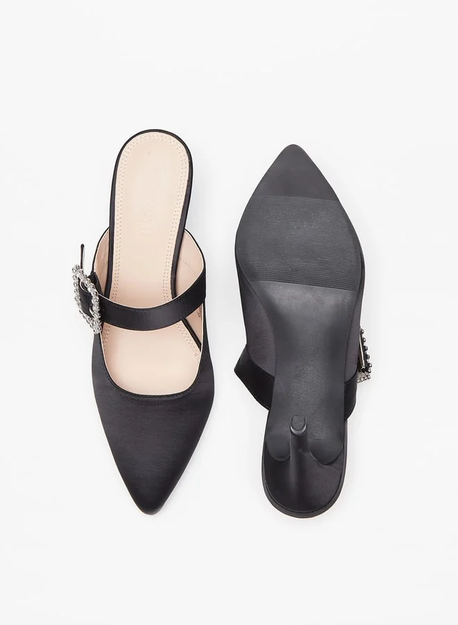 Celeste Women's Embellished Slip-On Mules with Cone Heels