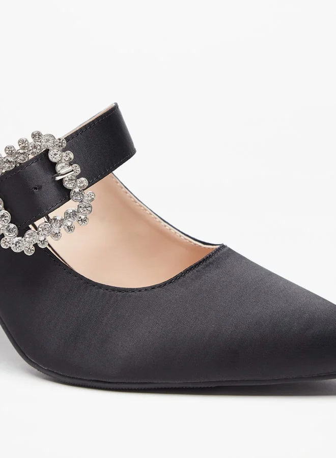 Celeste Women's Embellished Slip-On Mules with Cone Heels