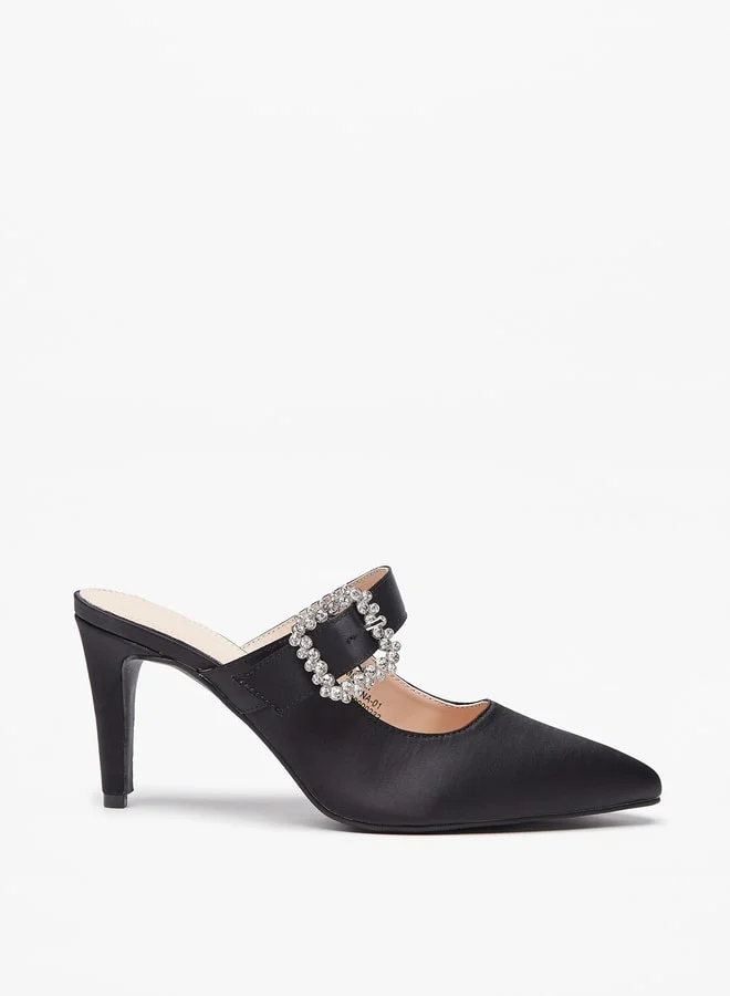 Celeste Women's Embellished Slip-On Mules with Cone Heels