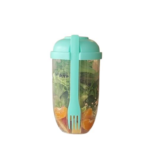 Yougov Yougov Fresh Salad to Go Container Set Keep Fit Salad Meal Shaker Cup with Fork and Salad Dressing Holder Healthy Salad Container Vegetable Breakfast to Take Away Fruit and for Lunch - Image 1
