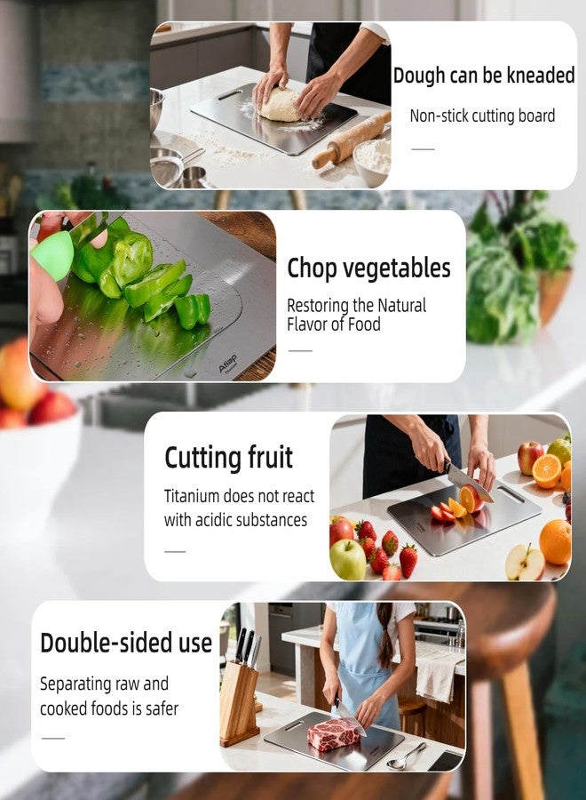 ATiAP Titanium Cutting Board, Metal Cutting Board for kitchen with SGS-Certified (11.4 * 7.87inch) - Image 3