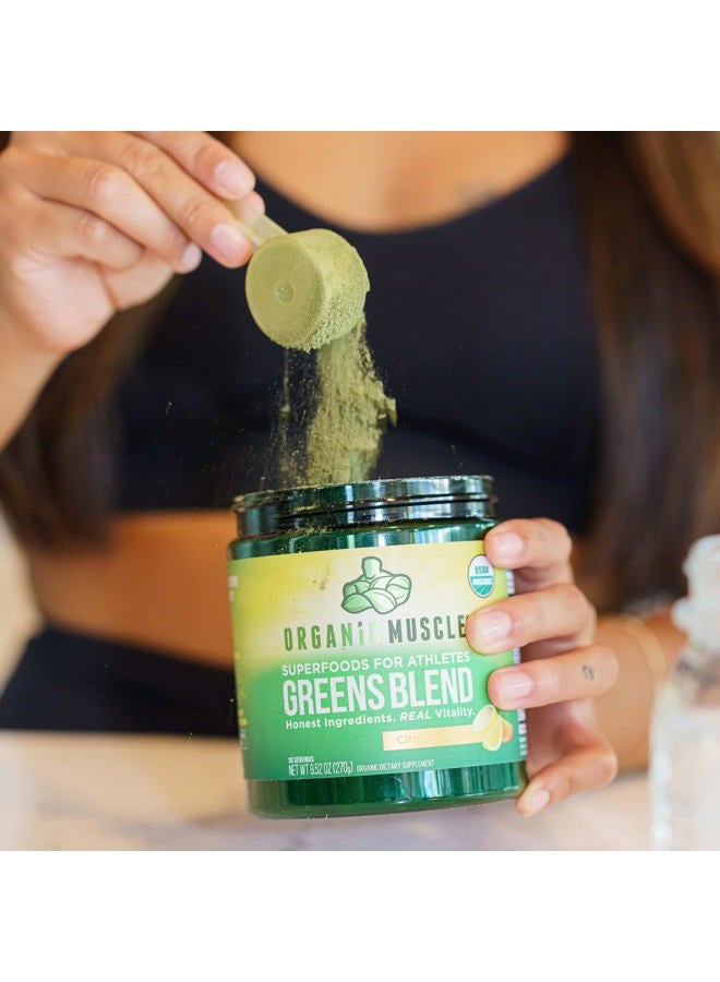 Organic Muscle Super Greens Powder Organic Superfood Powder with Probiotics, Spirulina, Chlorella, and Matcha| Non-GMO, 30 Servings - Image 5