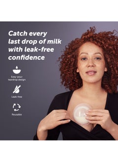 elvie Catch Milk Collection Shells Collector | Set of Two Discreet Leak-Protection Silicone Cups, Reuse Your Milk | Reuseable Breast Shells Collect Up to 1oz | No More Wasted Milk or wasteful Breast Pads  - Image 2