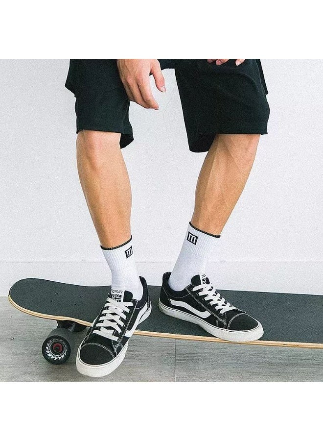 3-Pack Unisex Classic Cotton Crew Socks – Black, Grey, White | Everyday Athletic & Casual Socks for Men & Women - Image 3