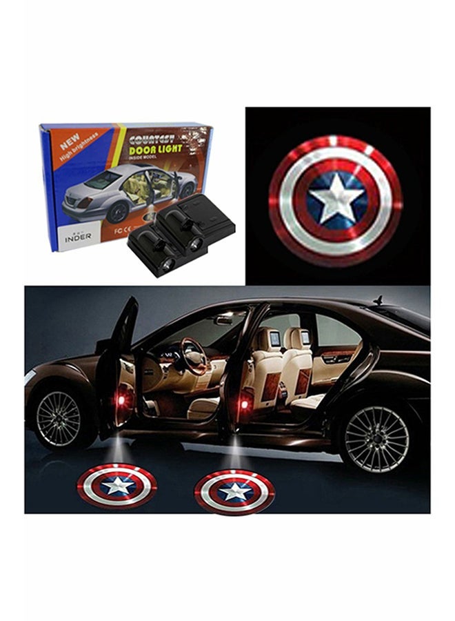 NIBEMINENT 2-Piece LED Car Door Captain America Logo Projector Shadow Light Set - Image 2