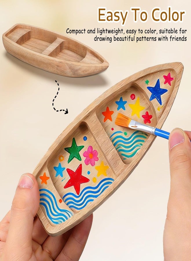 SHINEOFI Classic Wooden Boat Model Small Unfinished Wooden Canoe Mini Boat Figurine for DIY Craft Home Decor Nautical Party Decorations - Image 3