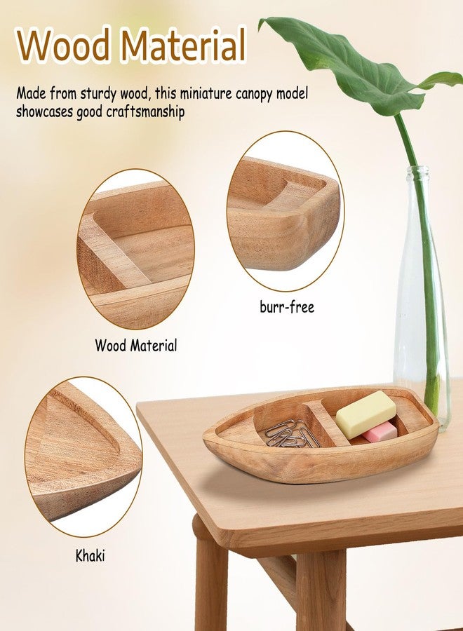 SHINEOFI Classic Wooden Boat Model Small Unfinished Wooden Canoe Mini Boat Figurine for DIY Craft Home Decor Nautical Party Decorations - Image 5