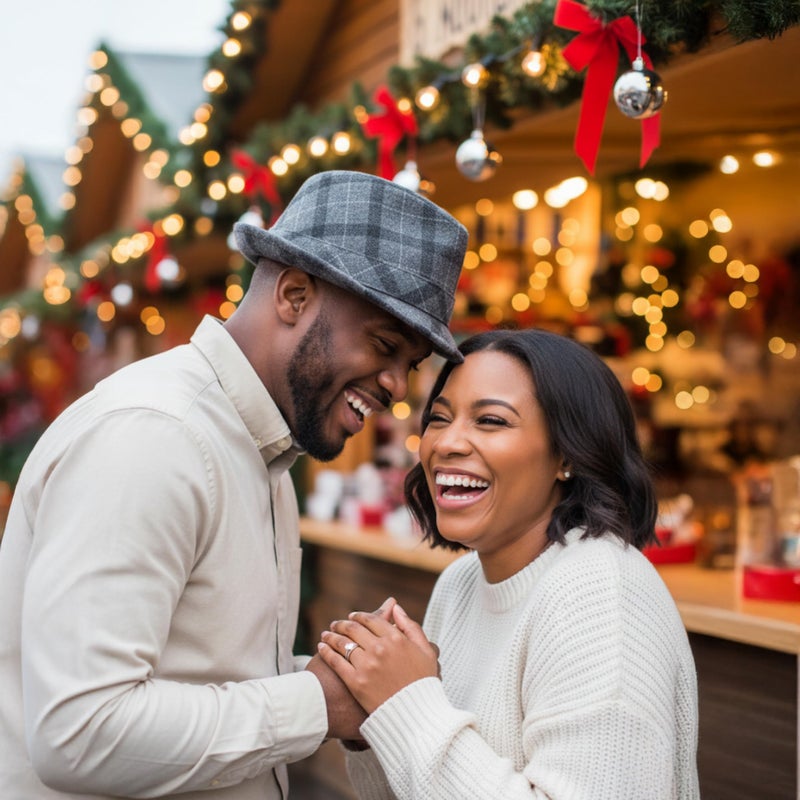 Funky Junque Menâ€™s Fedora Hat â€“ Classic Vintage Wool Blend Short Brim Dress Hats, Adjustable Wool Fedoras for Men, Fit for Formal & Casual Wear - Checkered Light Grey - Large/X-Large - Image 2