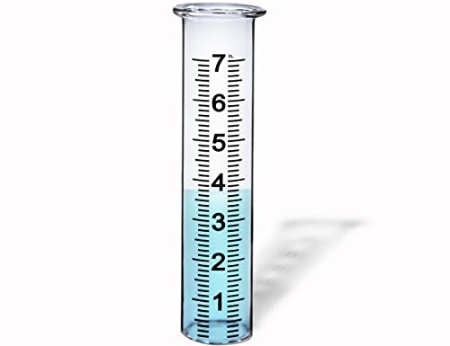 BIUWING 7" Capacity Glass rain Gauge Replacement Tube for Outdoors Yard Garden with Lip, Best Rated, Easy to Read (1 pcs) - Image 1