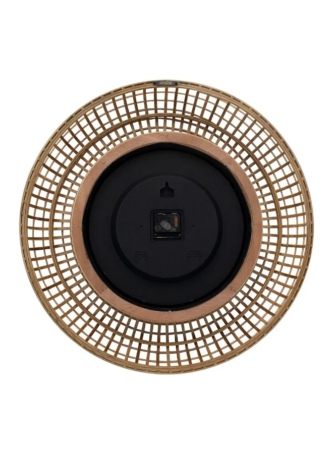 DANUBE HOME Danube Home Sansa Rattan Roman Wall Clock - Yellow 60X10X60 Stylish Wall Decor Iron & Paper Design Perfect For Home Decor Unique Clocks For Living Room Decorative Home Accessories