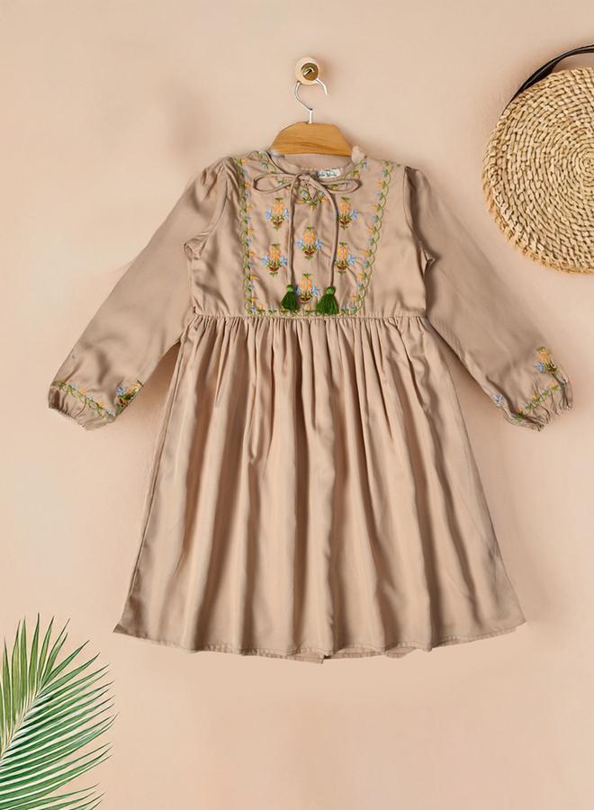 BELLA MODA Embroidered Tassel Dress - Image 1