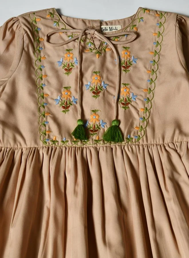 BELLA MODA Embroidered Tassel Dress