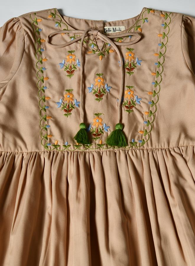 BELLA MODA Embroidered Tassel Dress - Image 4
