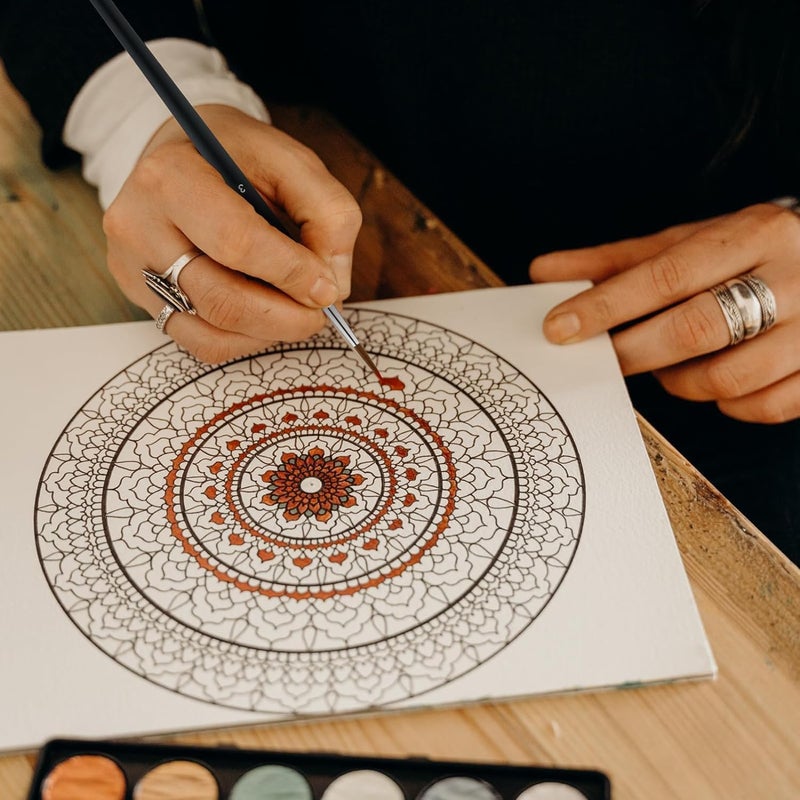 APURK Fine Tip Paint Brush Painting Brushes Set Professional Wolf Fine Tip Paint Brush Set with Nylon Hair Detail Detailing Painting Drawing (6PCS Set) - Image 4