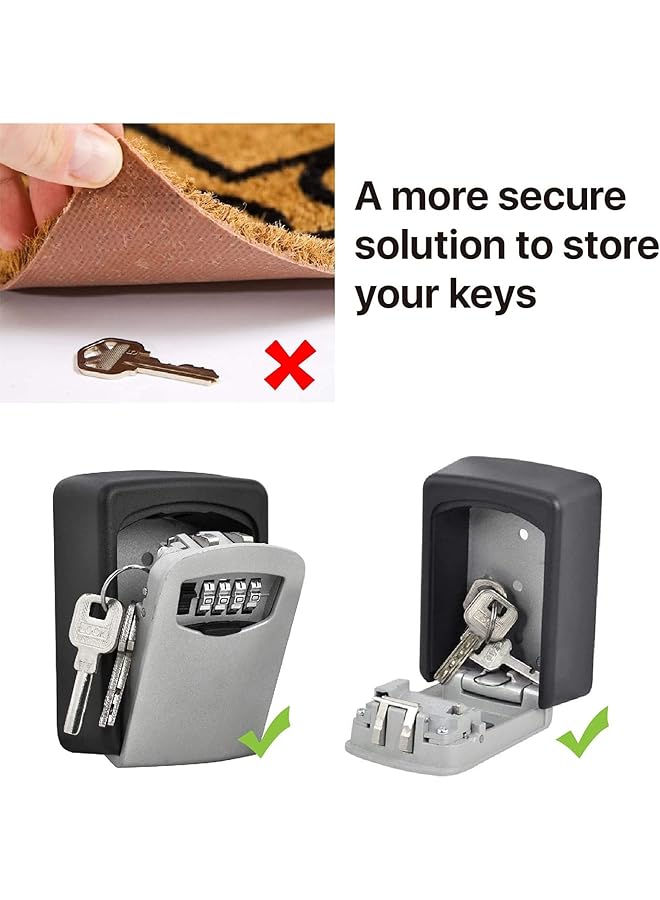 erorex Four Digit Code Lock Key Storage Lock Box Combination Key Safe Wall Mounted - Image 4