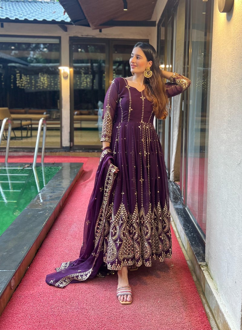 Presenting New Designer Anarkali Dress Suit in New Fancy Style fully Embroidery Work - Image 3