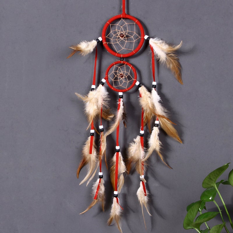 Spot Popular Indian Dream Catcher Hanging Ornaments Double Ring Home Wind Chime Wall Decoration Supply - Image 3