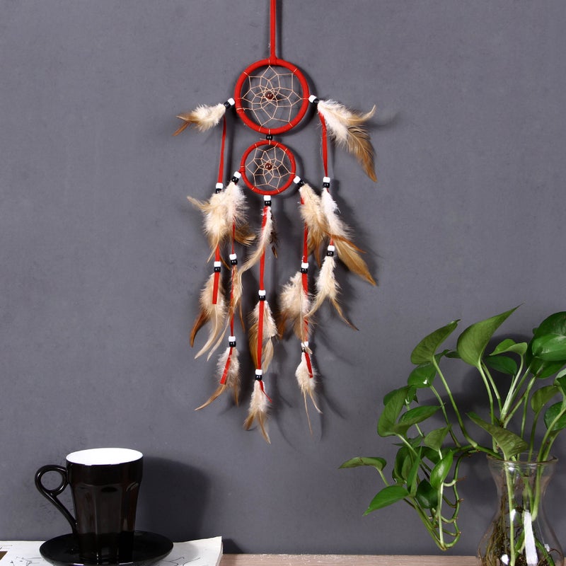 Spot Popular Indian Dream Catcher Hanging Ornaments Double Ring Home Wind Chime Wall Decoration Supply - Image 2