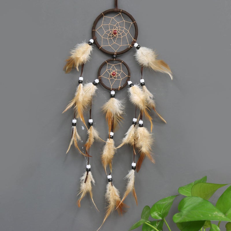 Spot Popular Indian Dream Catcher Hanging Ornaments Double Ring Home Wind Chime Wall Decoration Supply - Image 1